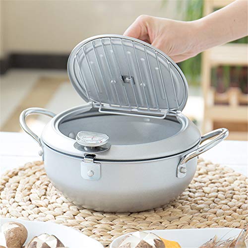 EC Kitchen 온도계 부착 와 튀김과 20cm 소형 뚜껑 부착 튀김남비 플라이 자 IH 가스 양방 대응 편리 가정용