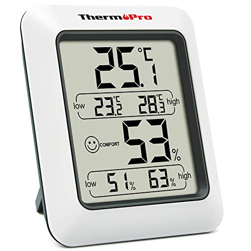 ThermoPro사모 프로 습도계 디지탈온 습도계 실내 온도계 습도계 얼굴 마크 멋쟁이 최고 최저온 습도 표시 오름 정밀도 멋쟁이 콤팩트 보기 편리하 마그넷 부착 장마 대책 탁상 냉장고 TP50
