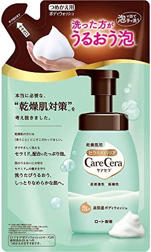 케어세라 거품의 고보습 바디 워시 리필용 2 개팩+덤 비누 프루티 로즈 향기 385ml 10% 증량
