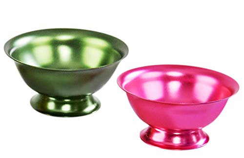 HOME-X 알루미늄 Bowls Ice Cream Serving 5 Ounces 세트 2 4 ½&rdquo Diameter x 2&rdquo H