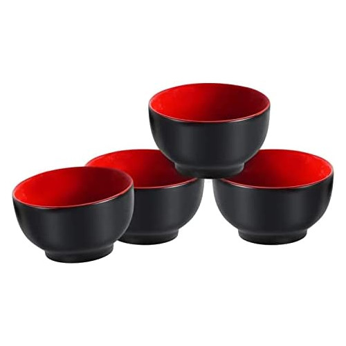 Bruntmor Ceramic Dessert Bowls 세트 &ndash 20 Oz Durable Non-toxic 4 Elegant Multi-colored Variation Rice Ice-cream Salad Cereal