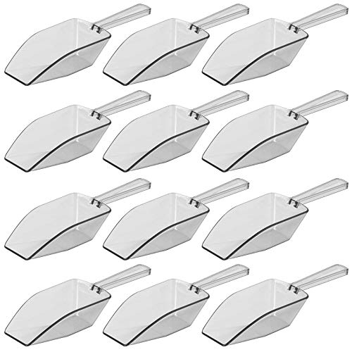 Clear 미니 Plastic Acrylic Scoops 12 Pcs 5.5&rdquo Kitchen Scoop Wedding Desserts Candy Buffet Ice Cream Protein Powders Coffee Tea Flour팩 5.5"