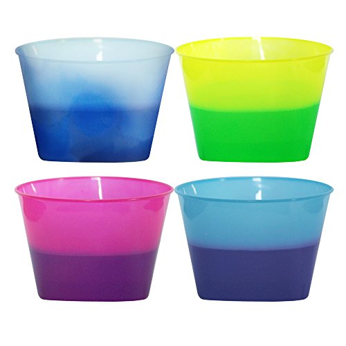 Color Changing Mood Bowl, reacts to ice cold temperatures and changes from one vivid color to another u2013 perfect for ice cream and cereal, Set of 8, Assorted Colors- MADE IN USA