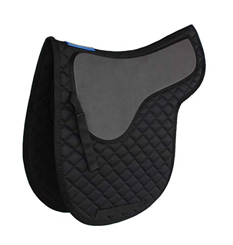 Challeger Horse Saddle Pad English Cotton Quilted Contoured Shock Absorbing Gel 72141
