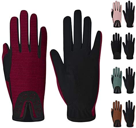 ChinFun Kid&rsquos Horse Riding Gloves Child Youth Stretchable Equestrian Mittens 소년 & 소녀 Anti-Slip Horseback 사이클링 러닝 Outdoor Activities