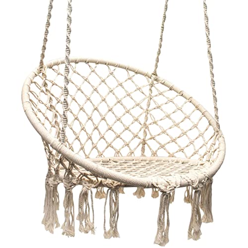 Sorbus Hammock Chair Macrame Swing 265 Pound Capacity Perfect Indoor/Outdoor Home Patio Deck Yard Garden Single
