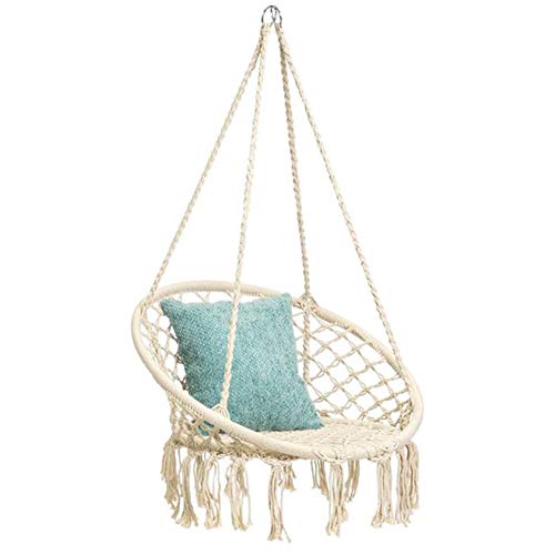 Mertonzo Hammock Swing Chair 2-16 Years Old Kids,Handmade Knitted Macrame Hanging Indoor,Bedroom,Yard,Garden- 230 Pound Capacity