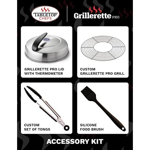 Grillerette Pro - Smartest Portable BBQ Grill Take Anywhere Battery Powered Fan Anthracite 매트 Color