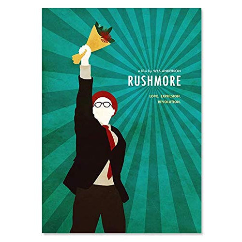 Wes Anderson Rushmore Minimalist Movie Poster 90s Artwork Print Unframed Office Decor Home Wall Hanging Cafe