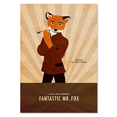 Wes Anderson Fantastic Mr. Fox Minimalist Movie Poster Artwork Print Unframed Office Decor Home Wall Hanging Cafe