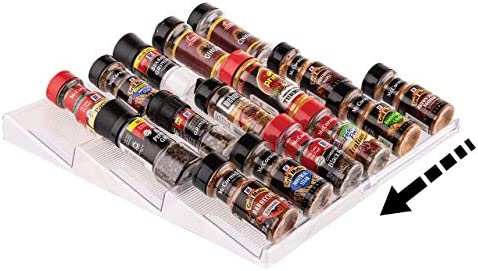 Homeries Expandable Spice Rack Organizer 3-Tier Kitchen Cabinet Countertop & Pantry &ndash Slanted Storage Shelf Condiments Salt Supplements Seasonings Vitamins Oils BPA Free 1