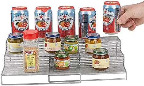 Mind Reader 3TSHELF2-BLK 3 Tier 멀티 Purpose Kitchen Storage Organizer Steps 2팩 메탈 Mesh Black