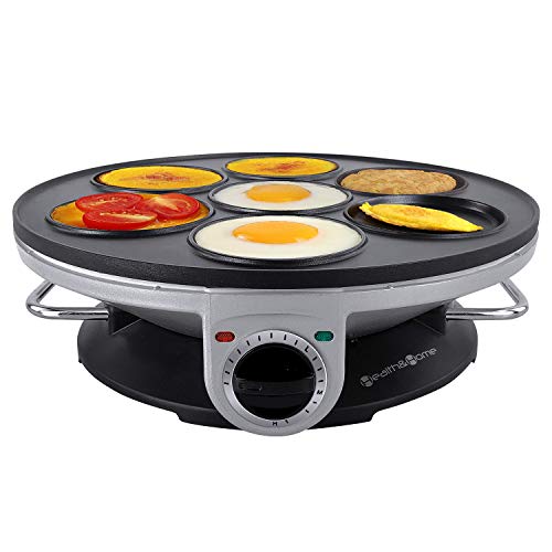 Health Home 알루미늄 7 컵 Electric Egg Frying Pan,Mini pancake,Mini Crepe maker,grill maker,Non 스틱 Cooker Pan