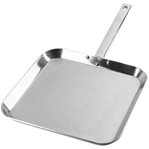 Chefs Secret T304 Stainless-Steel 11-Inch Square Griddle, Ideal for Grilling