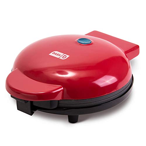 Dash DMG8100RD 8&rdquo Express Electric Round Griddle Pancakes Cookies Burgers Quesadillas Eggs & other on go Breakfast Lunch Snacks Indicator Light + Included Recipe Book Red