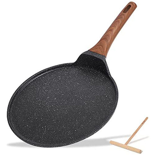 ESLITE LIFE Crepe Pan Pancake Dosa Tawa Nonstick Flat Griddle Frying Skillet Omelette Tortillas Induction 호환가능 11 Inch
