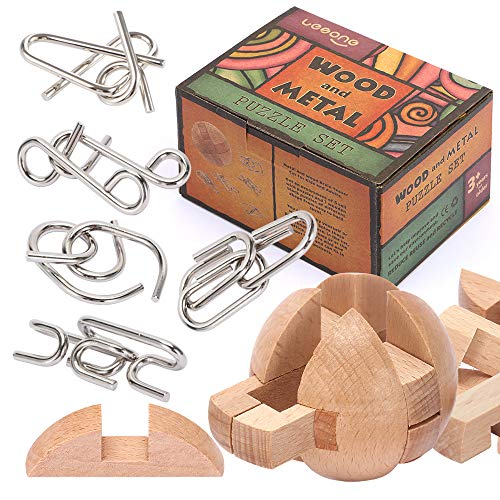 Brain Teasers Metal Puzzles for Kids and Adult, Mind, Logic and IQ Game Test Toy for Teens, Disentanglement 3D Coil Cast Wire Chain Intelligence Toy for Party & Office, Best Puzzle Travel Games