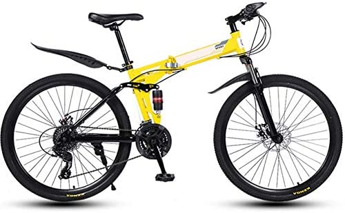 ZP-PZ 변속 아웃도어 스포츠 마운틴 접이식 자전거 남녀공용,26 27Speed VariableSpeed산악자전거,더블ShockAbsorbing는 레이싱 디스크 브레이크와 휠의 학생 스포크 전후 자동차 등의 흙받이 장비 Color White