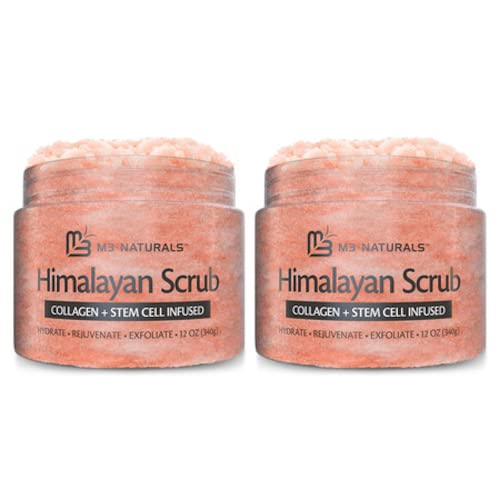 바디스크럽 M3 Naturals Arabica Coffee Scrub Infused Collagen Stem Cell - Natural Body Face Acne Cellulite Stretch Marks Spider Veins Scars 스킨케어 Exfoliator 12 oz