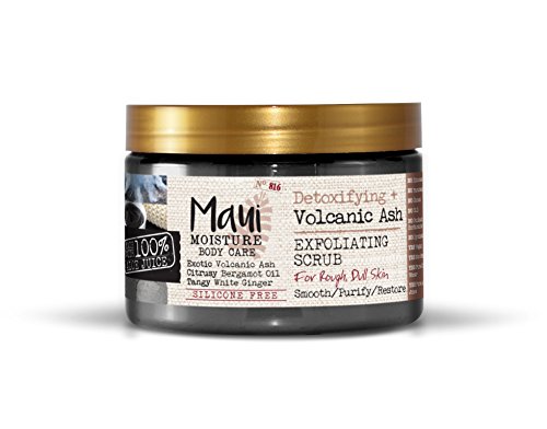 바디스크럽 Maui Moisture Volcanic Scrub Jar 12oz Moisturizing Exfoliating Body Formulated Dry Skin Normal Combination Aloe Vera Juice Coconut Water Silicone Free