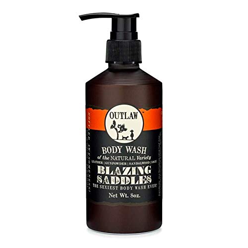 Outlaw Blazing Saddles Natural Body Wash - Sexiest Ever Western 가죽 Gunpowder Sandalwood Sagebrush Men 여성 8 fl. oz.