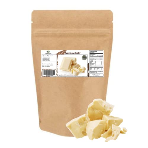1 Lb Cocoa Butter - Pure Raw Unprocessed Incredible Quality Scent. Use Lotion Cream 립밤 Oil 스틱 Body Butter. NON-GMO SaaQin imported from Peru-