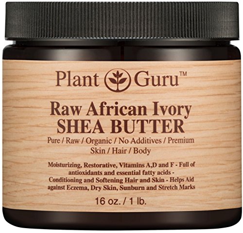 Raw African Shea Butter 16 oz Jar Unrefined 100% Pure Natural Ivory / White Grade A DIY Body Butters, Lotion, Cream, lip Balm & Soap Making Supplies, Eczema & Psoriasis Aid, Stretch Mark Product