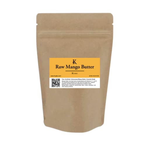 Organic 100% Pure Mango Butter Raw & Unrefined Chemical-Free Natural Skin Moisturizer Great DIY Body Butters Soaps Lotions 5 lb