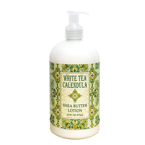 Greenwich Bay WHITE TEA CALENDULA Shea Butter Hand & Body Lotion Enriched Cocoa White Tea Extracts 16 oz