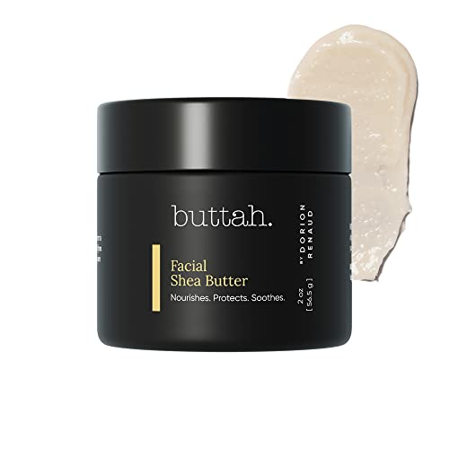Buttah Skin Dorion Renaud Facial Shea Butter 2oz - 100% All Natural & Organic Solid Pure Whipped Virgin Raw African Best Face Moisturizer Melanin Rich 매트 Owned Skincare