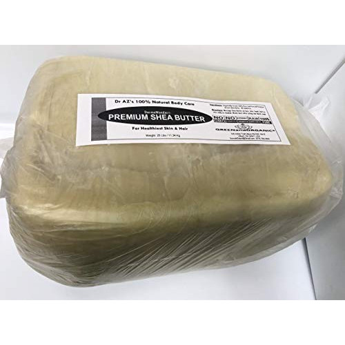 Pure African White Shea Butter 25Lbs Premium 100% Natural Virgin RAW Organic Grade Unrefined Ghana Skin Beauty 케어 Face Body 헤어 Scalp Non GMO 11.34 Kg Karite GREENandORGANIC