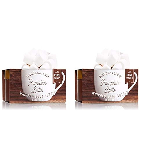 Bath and Body Works MARSHMALLOW PUMPKIN LATTE LOT OF 2 Whipped Body Butter Full Size