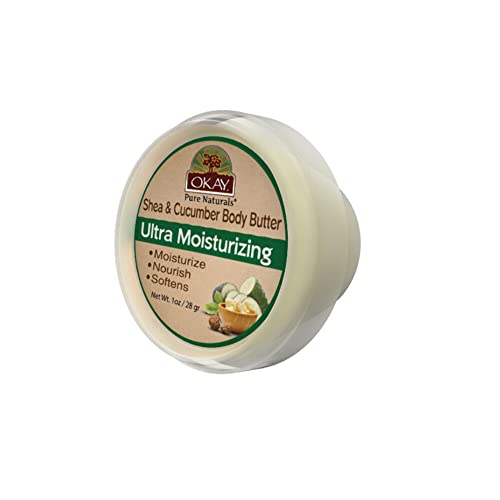 OKAY 100% Natural Shea&Mango Body Butter 딥 Moisturizing Restores Moisture Dry Damaged Skin Reduces Damage Heals&Nourishes Made USA 1oz