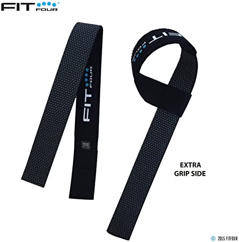 Fit Four 매트 Lifting Strap Wrist Support Weightlifting Silicone Grip Reversible