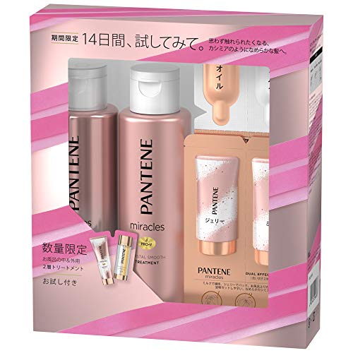 팬틴 미라클즈 크리스탈스무스 미니 기프트 팩 펌프 논실리콘 샴푸+트리트먼트 듀얼 액티브 오일 세럼 +듀얼 이펙트 밀크 제리사시부착 샴푸 세트 100ml+100g+0.4g+10g