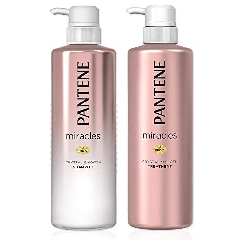 팬틴 미라클즈 크리스탈스무스 펌프 샴푸 500ml + 트리트먼트 500g & 씻어 흘리지 않는 비타퓨전 듀얼 액티브 오일 세럼 21gX2개
