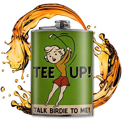 Birdie Bottle - Golf Flask for Men & Women, Birdie Flask, Birdie Juice Flask for Men & Women, Golf Gifts for Men, Groomsmen Gifts, 8oz Stainless Steel Flask, Trixie & Milo