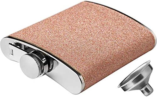 Flasks for Women Glitter-Funny-Liquor Hip-Flask - 7oz Stainless Steel with Funnel