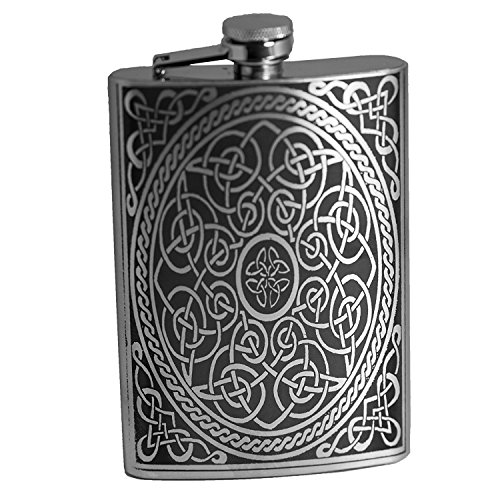 Hip Flask Plus - 셀틱 디자인 스테인레스 플라스크 휴대용 술병 8oz