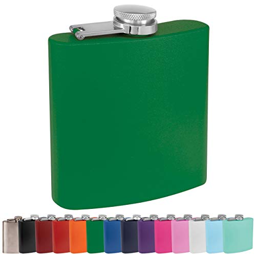 Clear Water Home Goods - 6 oz 파우더 Coated 스테인레스 스틸 Hip 플라스크 Wedding Party Groomsman Bridesmaid 매트 Teal 1