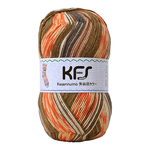 뜨개질 실 오팔 털실 KFS105 Yarn Kesanuma Color Salmon Orange Brown Multicolor