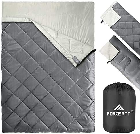 Forceatt Double 슬리핑 Bag/Super Large 가방 Easy Carry Suitable 3-4 Seasons 방수 Tear-Proof Camping Hiking Outdoor Backpacking Indoor Activities.