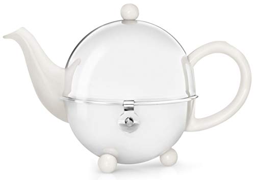 bredemeijer Cosy Teapot, 0.5-Liter, Ceramic Spring White with Insulated Shell