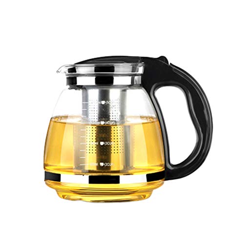 티포트 주전자 BESTONZON 2000ml Tea Pot Set with Infuser glass teapot Glass Teapot with Filter Heat Resistant Glass Teapot(Black)