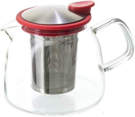 티포트 주전자 Forlife Bell Glass Teapot with Basket Infuser, 24-Ounce/730ml, Black Graphite