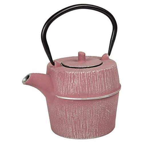 티포트 주전자 Creative Home Kyusu 30 oz. Cast Iron Tea Pot with Removable Stainless Steel Infuser Basket, Red