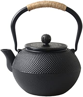 티포트 주전자 Hwagui Best Japanese Cast Iron Teapot Tea Kettle With Stainless Steel Infuser, Black 800ml/27oz