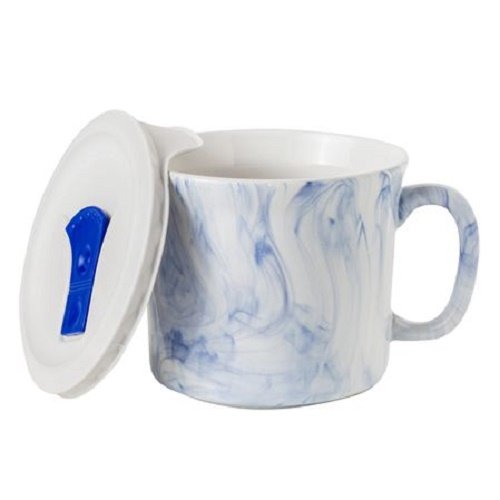 Corning Ware 20-oz Meal 머그잔 w/ Lid Marble Marine 블루 Limited Edition
