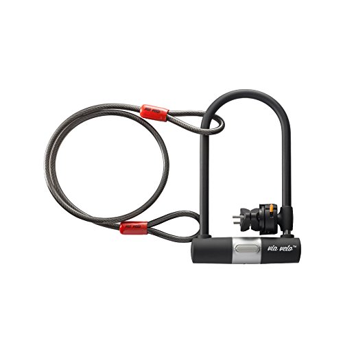 Via Velo Bike U Lock Strong 케이블 Heavy Duty Bicycle Shackle 15mm 3 Keys Weatherproof Shock 세트 Tire Road Mountain Electric 폴딩