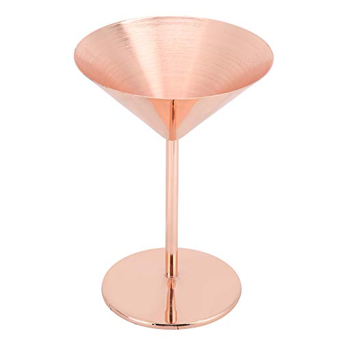 Fdit 200ml Shatterproof Stainless Steel Martini Goblets Reusable 304 Stainless Steel Margarita Goblets Unbreakable Martini Glasses Dishwasher Safe Rose Gold